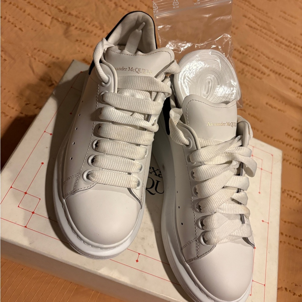 Alexander McQueen White Leather Chunky-Sole Sneakers
